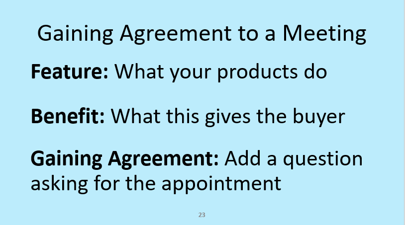 Gaining agreement to a sales appointment